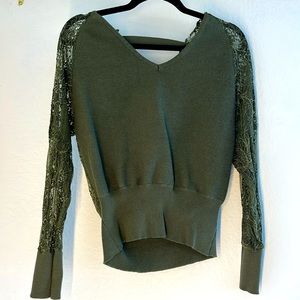 Lace Open Back Sweater